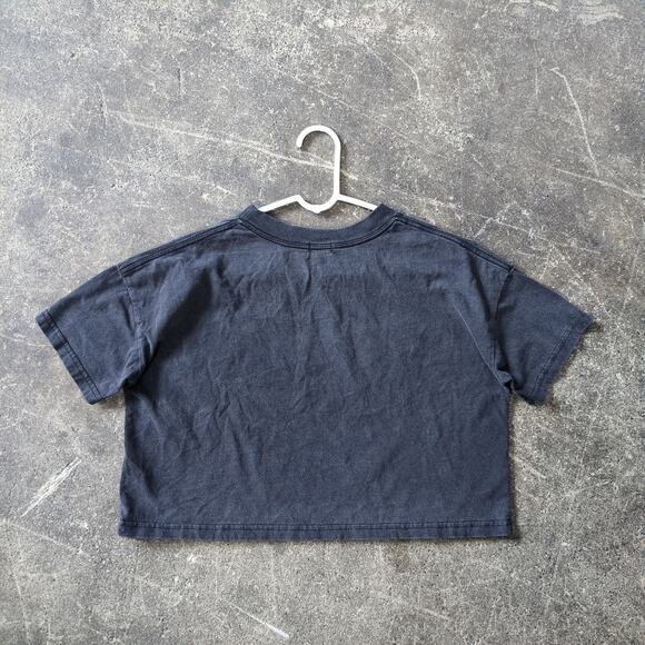 Vintage California Motors Crop Top Shirt Womens L Black Cropped Cars Graphic Y2K - Picture 4 of 7